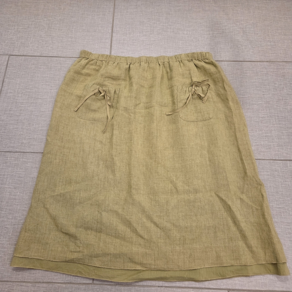 J. Jill Light Olive Midi Skirt